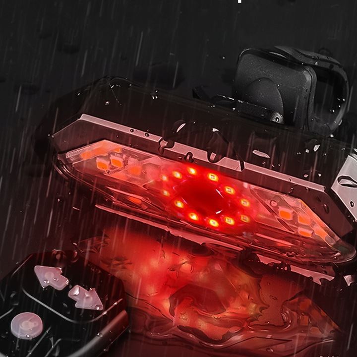 Lampka rowerowa tylna KIERUNKOWSKAZ tył na rower sygnalizator USB + pilot