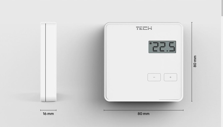 STEROWNIK REGULATOR TERMOSTAT POKOJOWY BEZPRZEWODOWY DWUSTANOWY TECH R-8 b