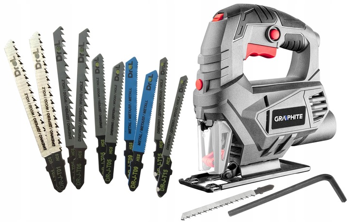 GRAPHITE WYRZYNARKA 450W DO DREWNA METALU REGULACJA +10BRZESZCZOTÓW