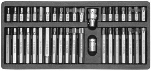YATO ZESTAW BITÓW KLUCZE YT-0400 IMBUS TORX SPLINE 40 SZTUK KASETA METAL