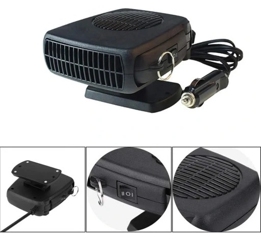 GRZEJNIK SAMOCHODOWY FARELKA NAGRZEWNICA DMUCHAWA NA SZYBE DO AUTA 12V 200W