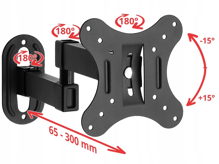 UCHWYT DO TELEWIZORA MONITORA 13-32 CALE ścienny obrotowy regulowany