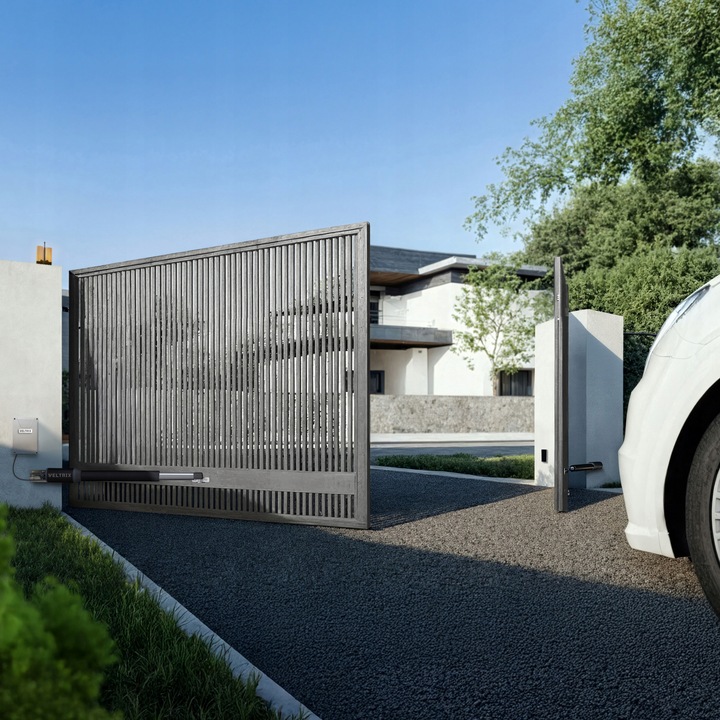 Napęd bramy dwuskrzydłowej WIFI ZESTAW 2x2m 400kg + 4 piloty + lampa LED