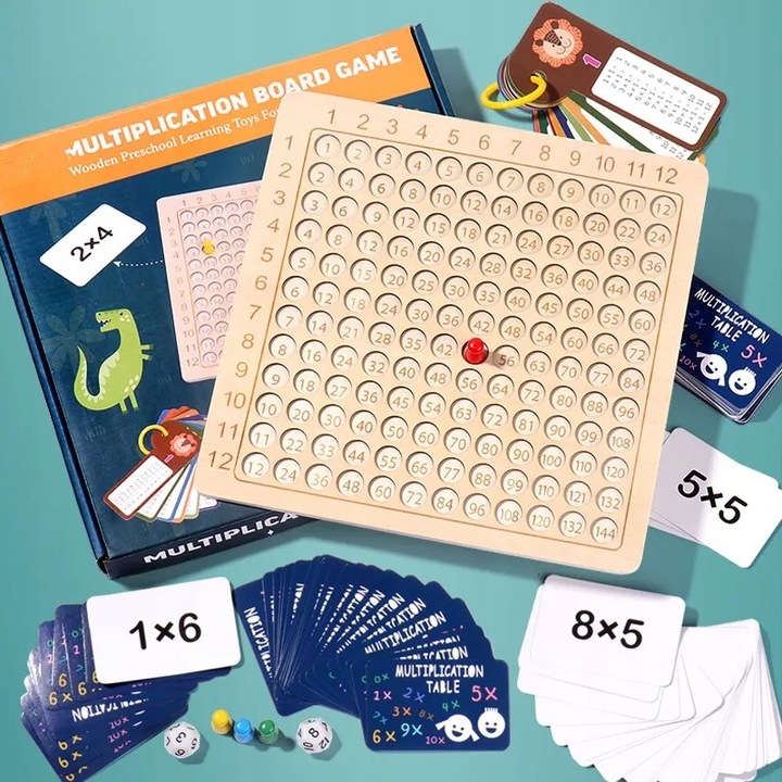 Tabliczka Mnożenia Planszowa Gra Logiczna 2 W 1