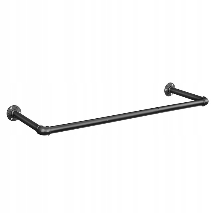 Drążek na ubrania WIESZAK ŚCIENNY 92x30x7,5 cm ZE STALI czarny LOFT