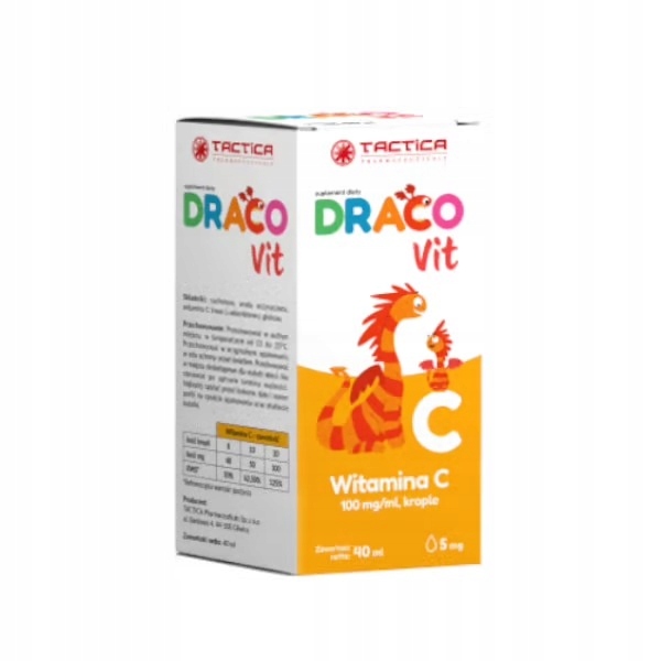 DRACOvit Witamina C, krople, 40 ml witamina C w kroplach dla dzieci
