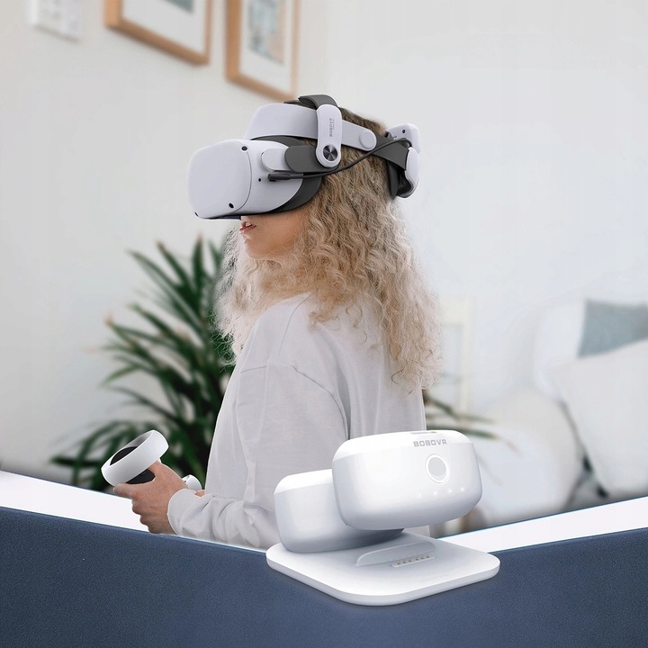 Wygodny Regulowany Pasek Opaska z Zasilaniem do Meta Quest 2 Bateria Stacja