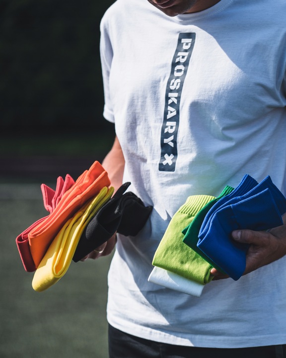 GETRY PIŁKARSKIE BEZ STOPY PROSKARY JUNIOR BIAŁE