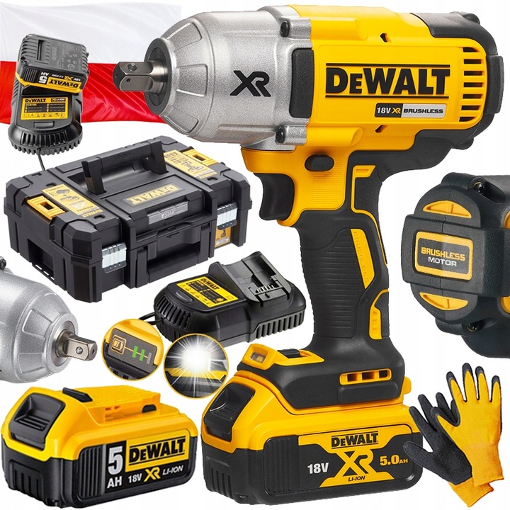 UDAROWY KLUCZ AKUMULATOROWY DO KÓŁ Dewalt DCF899P1 5Ah