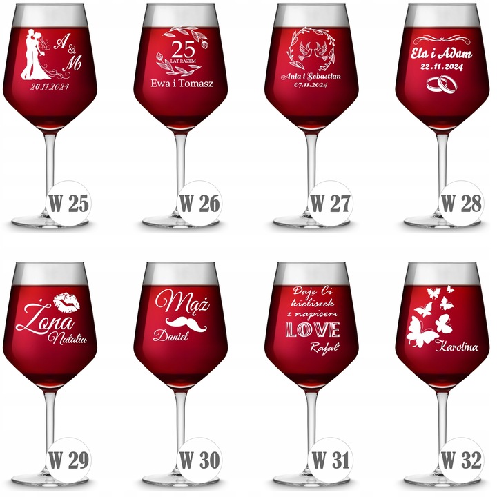 Kieliszek do WINA z GRAWERM PREZENT urodziny 18 20 30 40