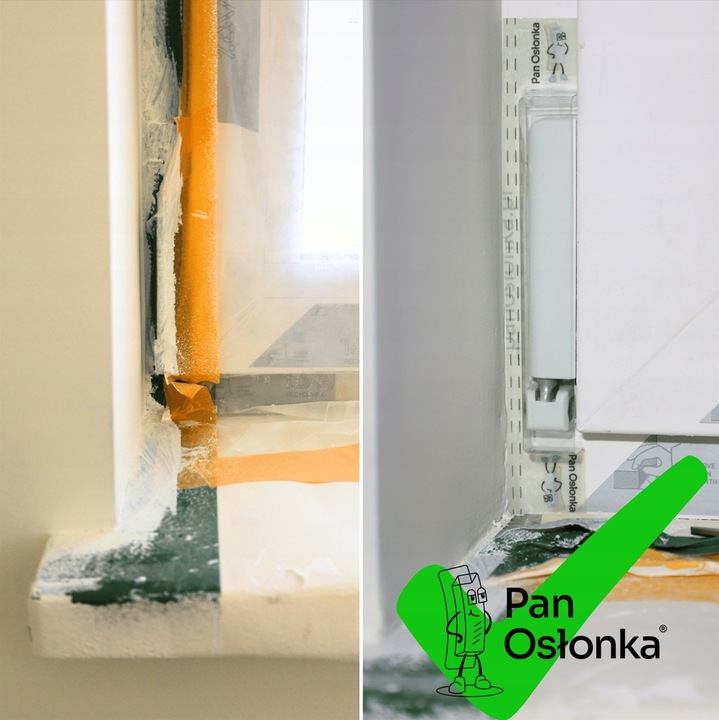 Pan Osłonka samoprzylepna osłonka do zawiasów okiennych PCV - 18 szt.