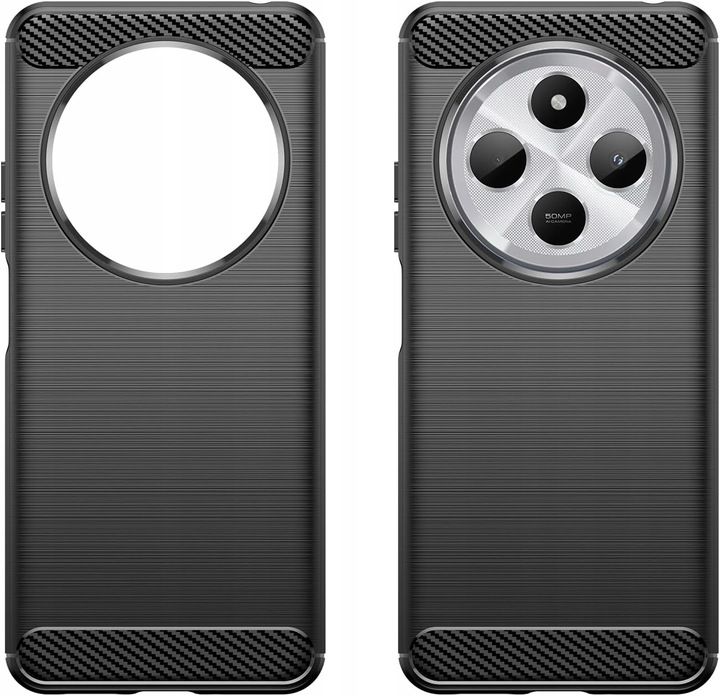 ETUI DO XIAOMI REDMI 14C | PANCERNE KARBON CASE CZARNE +SZKŁO HARTOWANE 9H