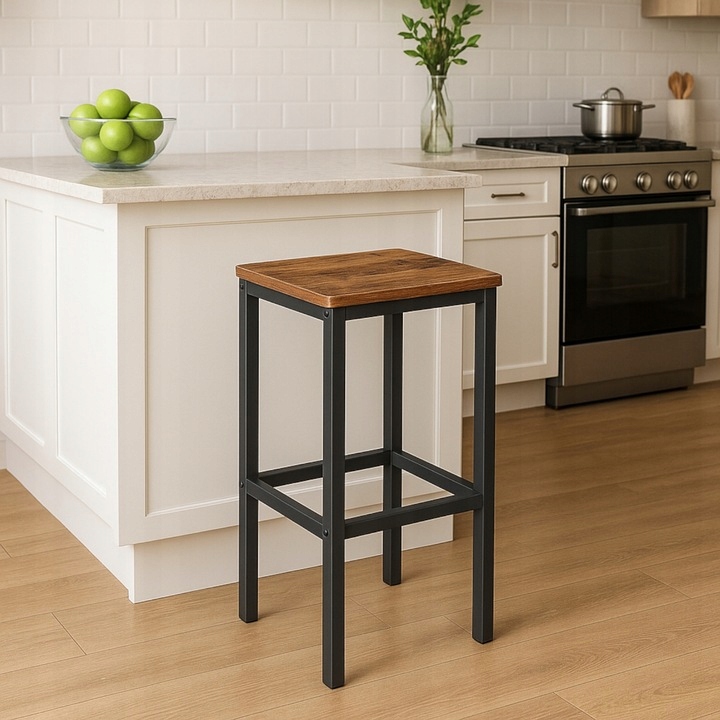 Hoker ciemny brąz taboret do kuchni barowy nowoczesny DO JADALNI LOFT