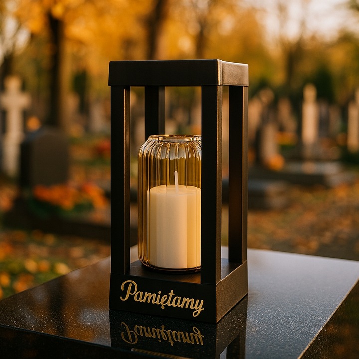 Solarny znicz LED STATUETKA NA CMENTARZ GRÓB DUŻA wieczna lampka na baterie