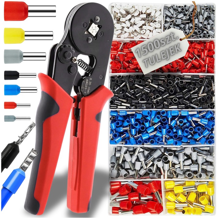 ZACISKARKA PRASKA DO KONEKTORÓW KOŃCÓWEK KABLI TULEJEK 0.25-10mm²