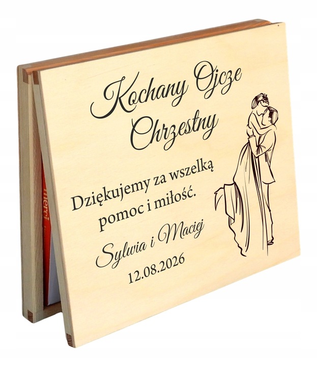 PODZIĘKOWANIE DLA RODZICÓW CHRZESTNYCH NA ŚLUB WESELE Z GRAWEREM IMIONA