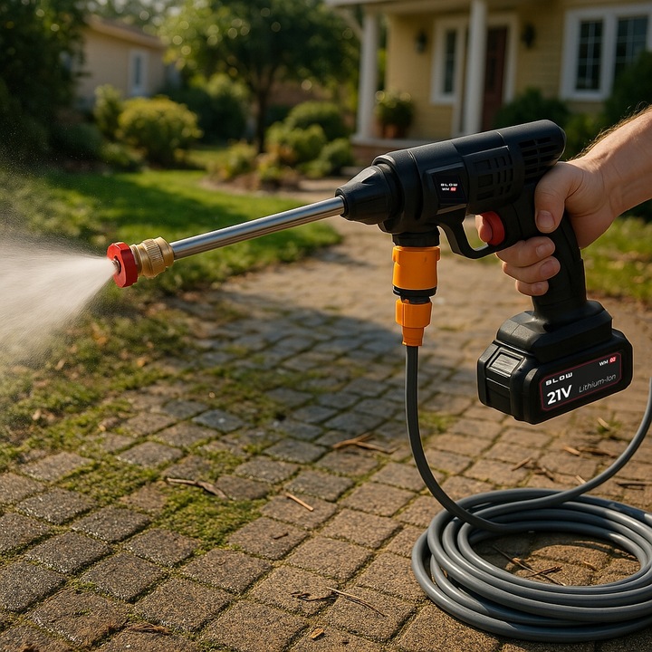 MYJKA CIŚNIENIOWA AKUMULATOROWA DO OKIEN OGRODU KOSTKI 2X AKUMULATOR