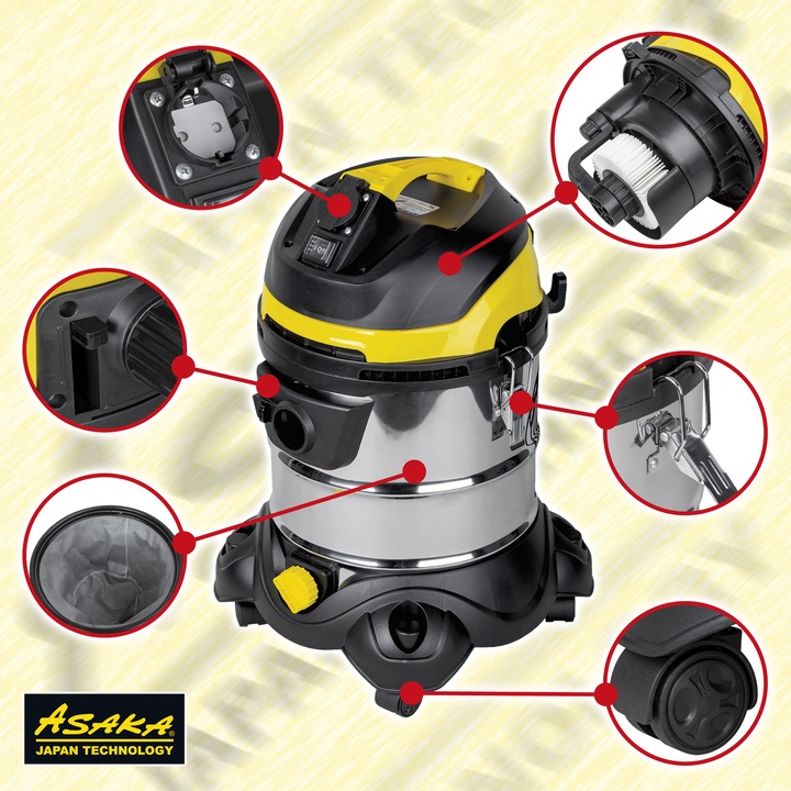 ODKURZACZ PRZEMYSŁOWY BUDOWLANY SUCHO MOKRO DMUCHAWA GNIAZDO OTRZĄSACZ HEPA