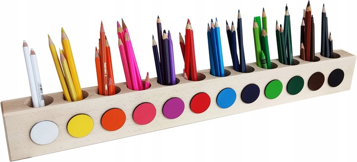 POJEMNIK ORGANIZER SORTER NA KREDKI 12 KOLORÓW
