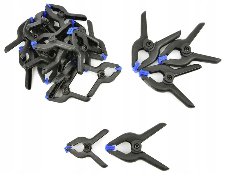 Zestaw ścisków sprężynowych 22 ściski 18x65mm 4x90mm modelarskie