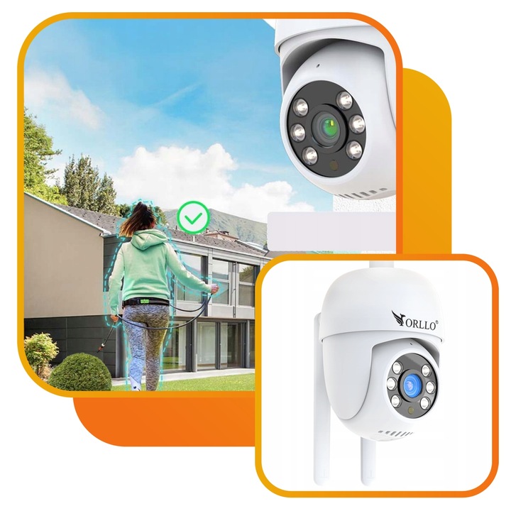 Kamera IP WiFi Zewnętrzna Obrotowa Bezprzewodowa 4Mpx ORLLO TZ2 PRO +GRATIS