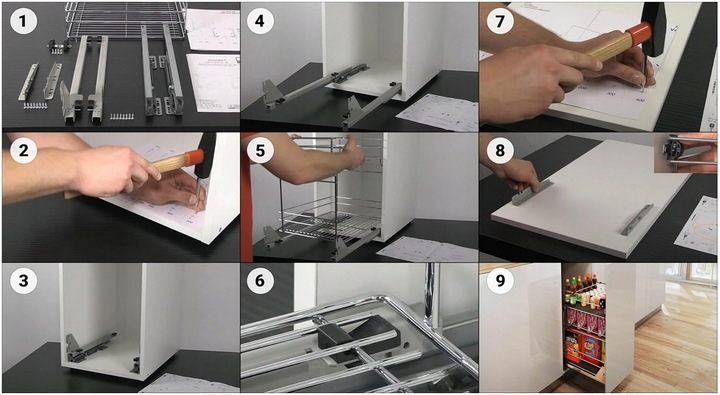 Kosz cargo wysuwany Multi Variant 250 prowadnice dolne cichy domyk