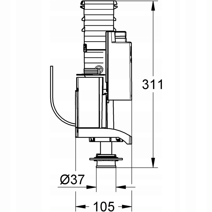 ZAWÓR SPUSTOWY DO SPŁUCZEK PODTYNKOWYCH GROHE AV1