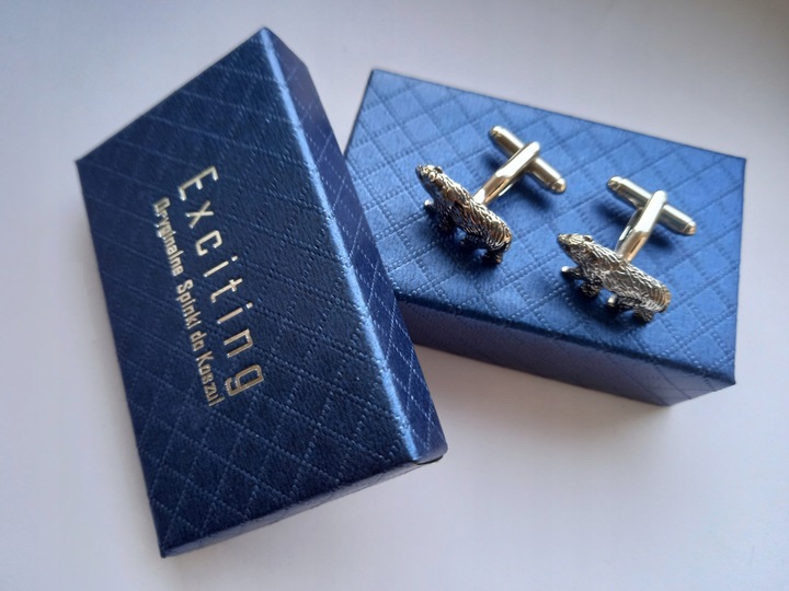 Spinki do mankietów EXC Niedźwiedź Miś Niedźwiadek Misiek srebrny w