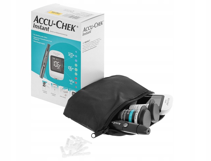 Glukometr Accu-Chek Instant Mg/dL Paski Do Glukozy ZESTAW Nakłuwacz Lancety