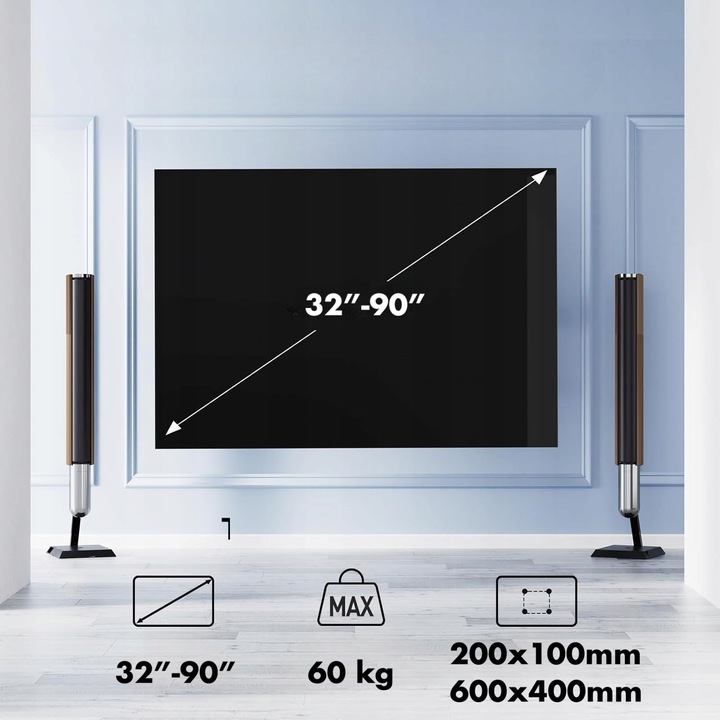 Extra Mocny Obrotowy Uchwyt do Telewizora Wieszak TV 32-90 cali Uniwersalny