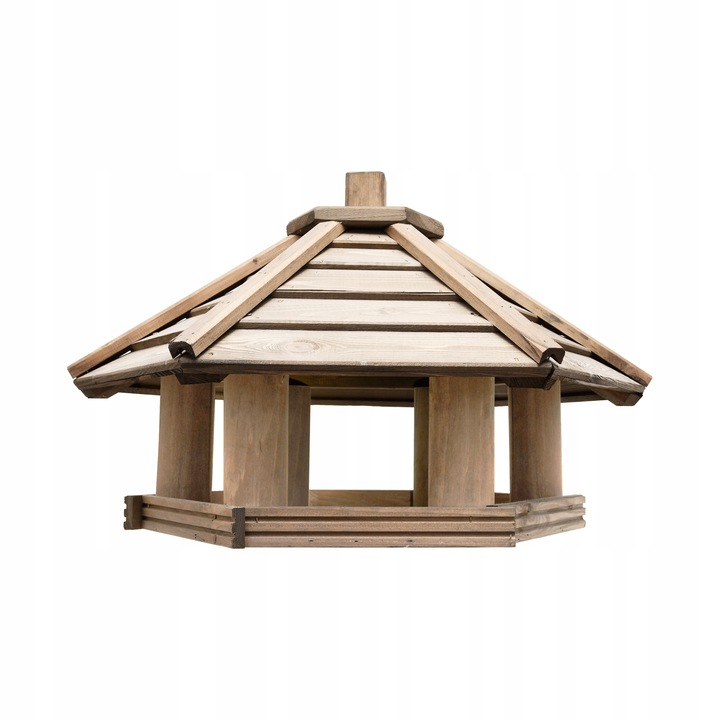 Karmnik dla ptaków drewniany sześciokątny duży KO_XXL_P - 63cm