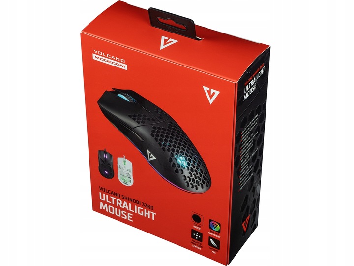 PRZEWODOWA MYSZKA GAMINGOWA 12400 DPI RGB USB MODECOM VOLCANO SHINOBI 3327