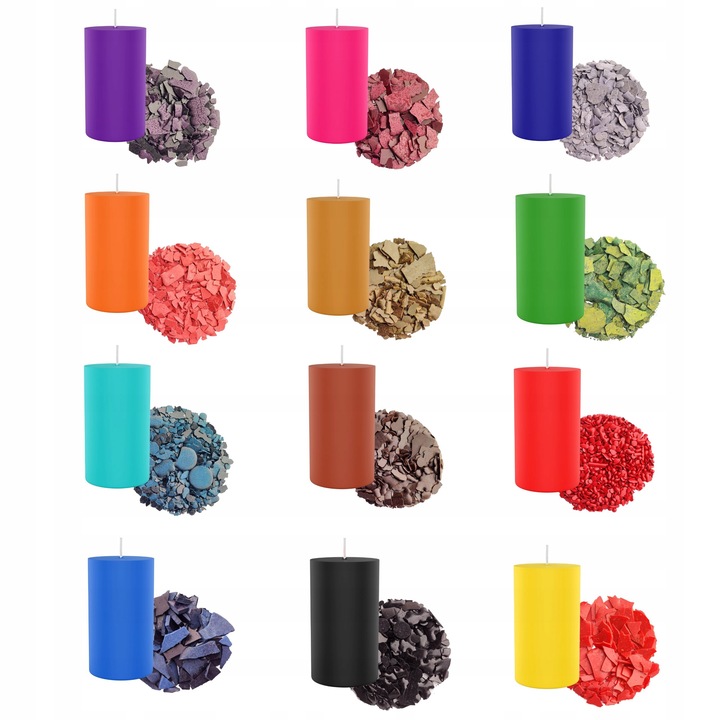 Zestaw do świec Wosk Sojowy Y50 1 kg i 12 szt. barwników do świec