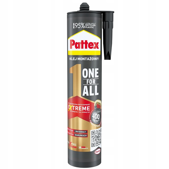 KLEJ MONTAŻOWY PATTEX ONE FOR ALL BŁYSKAWICZNA PRZYCZEPNOŚĆ DO 400 kg/m²