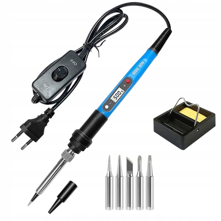 Zestaw Lutowniczy LUTOWNICA PRECYZYJNA 80W WYŚWIETLACZ LCD Walizka