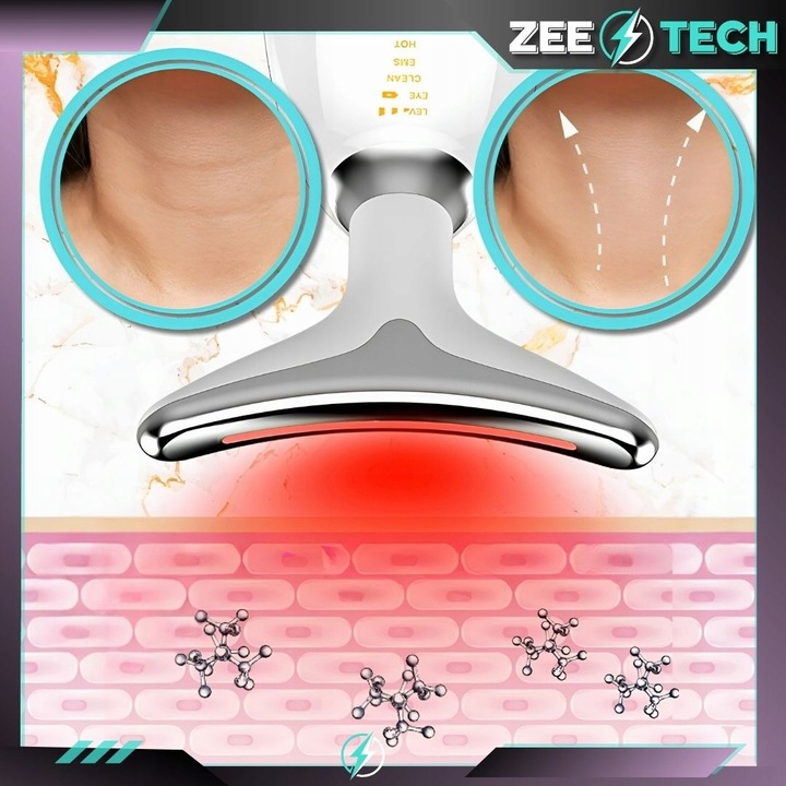 MASAŻER LIFTINGUJĄCY DO TWARZY SZYI SONICZNY DO UJĘDRNIANIA WIBRACYJNY EMS