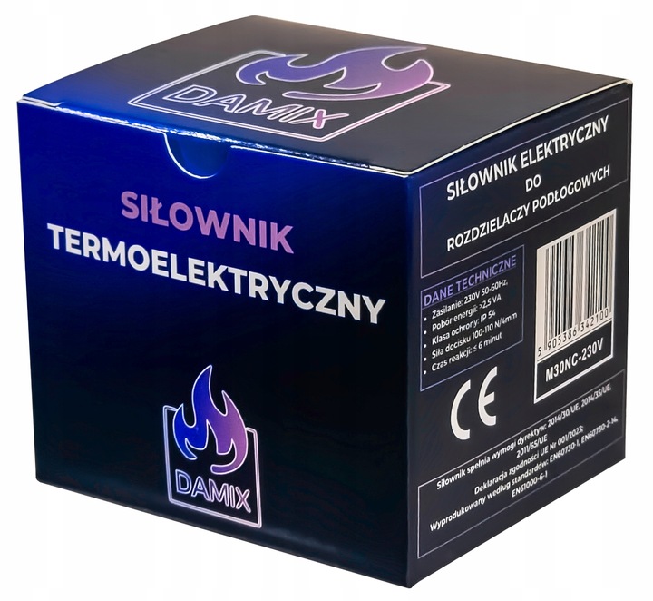 SIŁOWNIK TERMOELEKTRYCZNY DO ROZDZIELACZA ZAWORU GWINT M30 x 1,5 230V NC