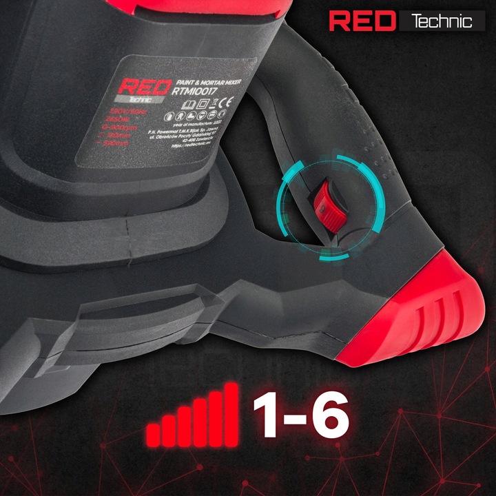 Mieszadło ELEKTRYCZNE do Kleju Farb Betonu 2650W 2X MIESZALNIK +