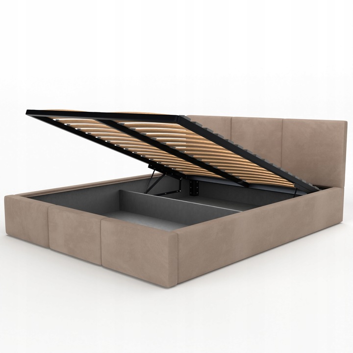 ŁÓŻKO TAPICEROWANE DO SYPIALNI 160x200 ŁÓŻKO PODWÓJNE Z POJEMNIKIEM