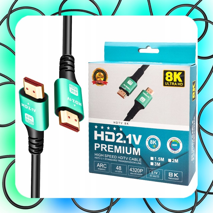 KABEL HDMI 2.1 V PREMIUM ULTRA HIGH SPEED UHD 8K 4K144Hz 10m 8K