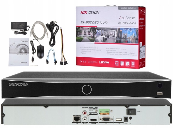 Nagrywarka Hikvision 16 Kanałów IP Sieciowy Cyfrowy NVR CCTV Hik 12Mp ONVIF