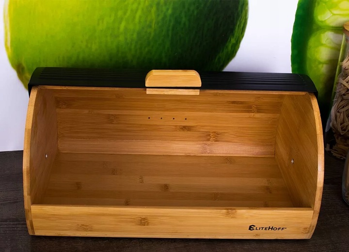 CHLEBAK POJEMNIK NA CHLEB PIECZYWO CZARNY DUŻY BAMBUSOWY