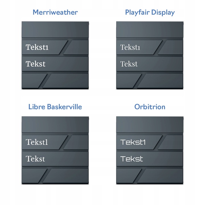 DUŻA SKRZYNKA NA LISTY Z ADRESEM NUMEREM DOMU |4 CZCIONKI| ANTRACYT
