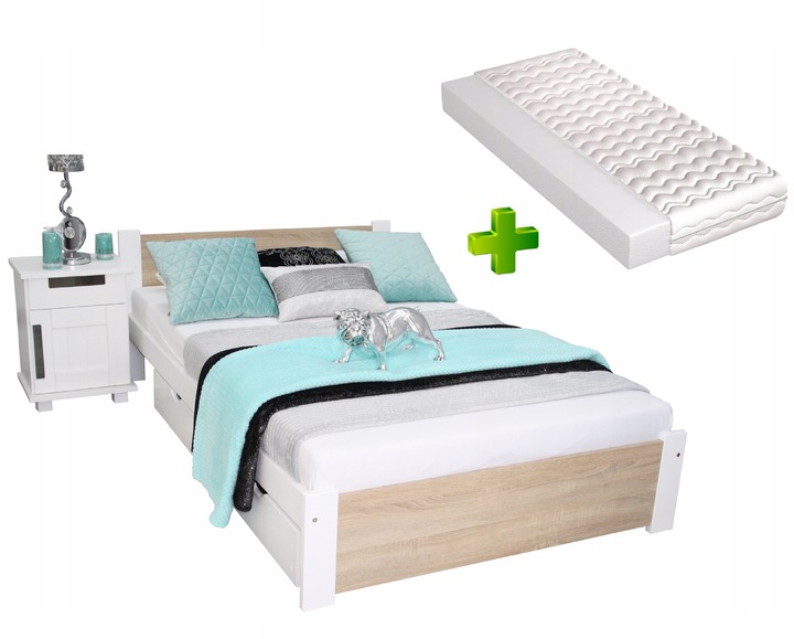 Łóżko drewniane 3D 100x200 z MATERACEM