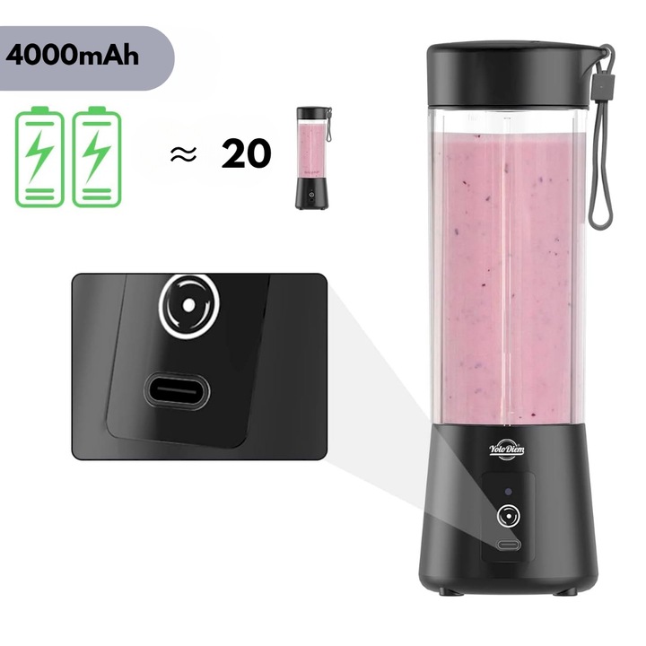 BLENDER PRZENOŚNY 250W 400ML Bezprzewodowy Kielichowy do Smoothie