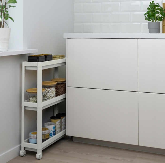 IKEA VESKEN Biały WÓZEK REGAŁ ŁAZIENKOWY półka