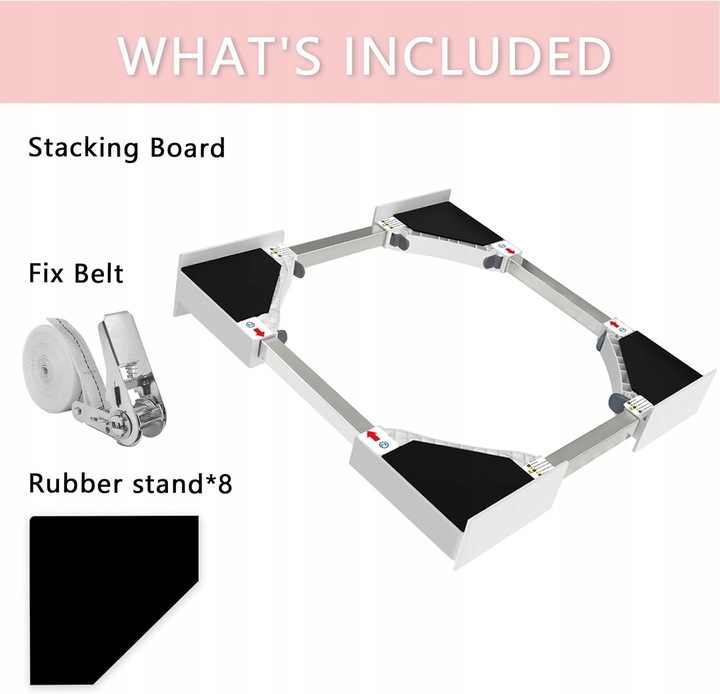 Łącznik Pralki z Suszarką Uniwersalny NIUXX Regulowany rozmiar 46-66 cm Pas