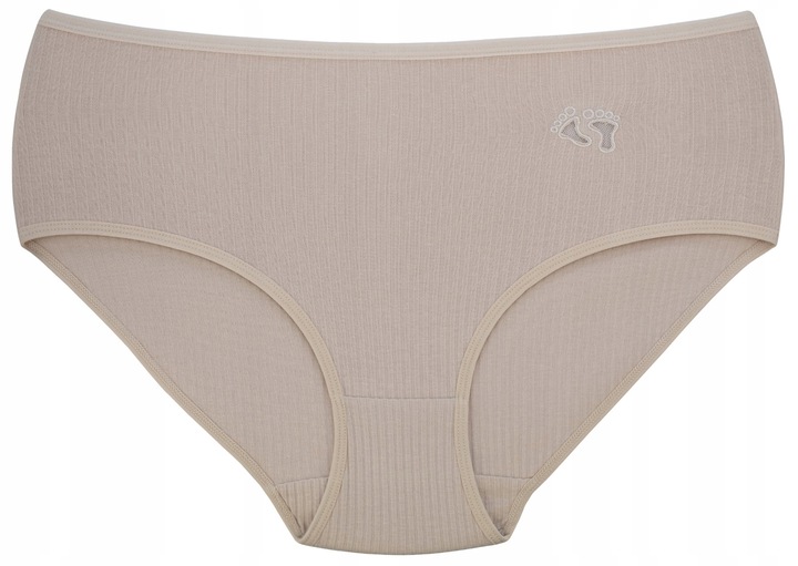 Majtki Bawełniane Damskie Z Wysokim Stanem Figi Prążkowane Wielopak 3XL