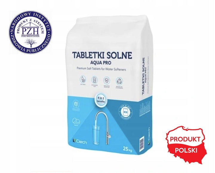 Sól w tabletkach do zmiękczaczy wody Ciech 25 kg