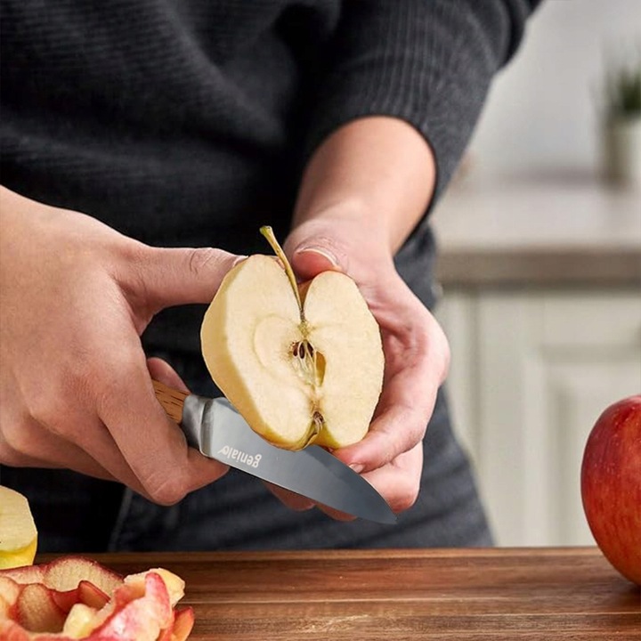 KOMPLET ZESTAW 4 NOŻY KUCHENNYCH + OBIERACZKA NOŻE KUCHENNE BARDZO OSTRE